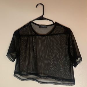 Missguided Mesh Cropped T Shirt